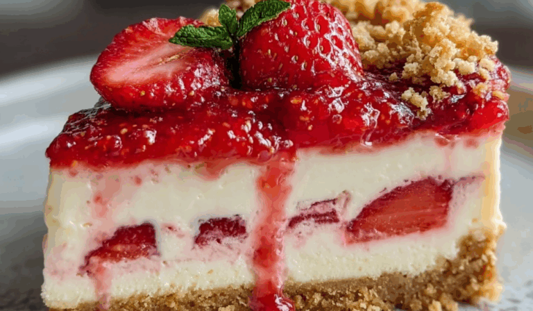 Berrylicious Strawberry Crunch Cheesecake