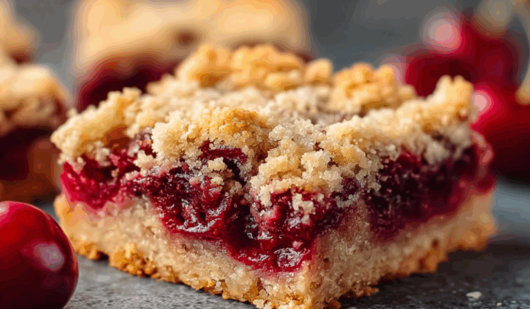 Sweet Cherry Crumble Bars