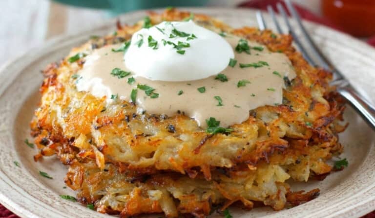 Hash Browns Breakfast Stack served hot