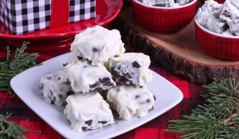 Divinity Candy on vintage holiday plate