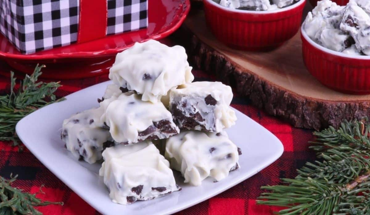 Divinity Candy on vintage holiday plate