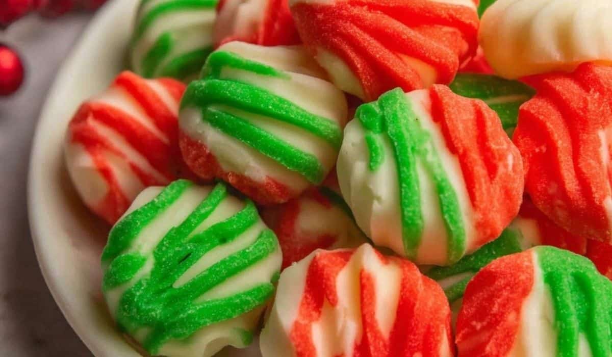 Cream Cheese Mints on a serving platter