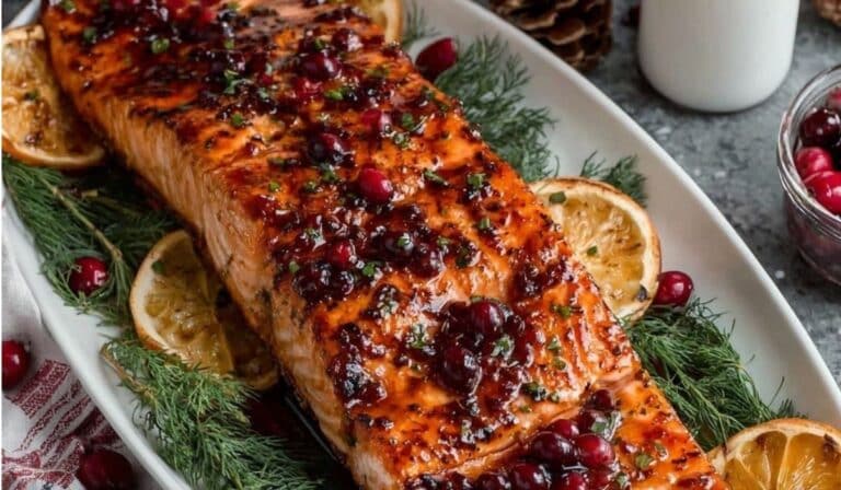 Christmas salmon holiday centerpiece